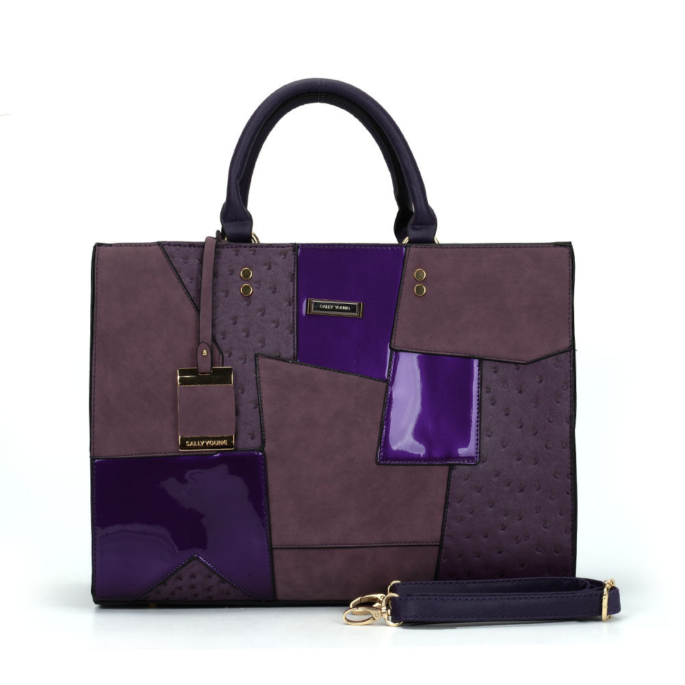 Geometric Pattern Single Shoulder Stitching Ladies Handbag