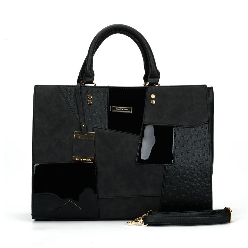 Geometric Pattern Single Shoulder Stitching Ladies Handbag