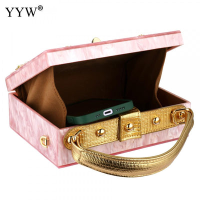 Acrylic Handbags Women 2022 Fashion Flower Shoulder Bags Evening Party